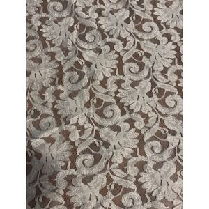 Vintage White Floral Lace Fabric 36"x100" Elegant Sheer Fabric Material